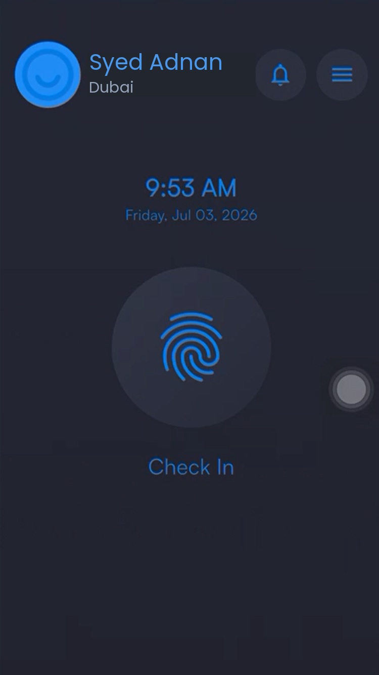 Employee tapping check in
