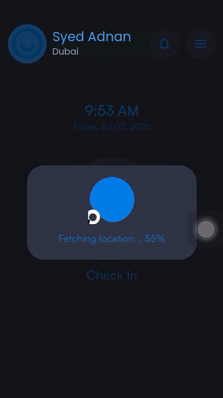 iEmployee verifying location at check in
