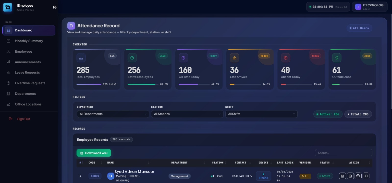 iEmployee admin portal